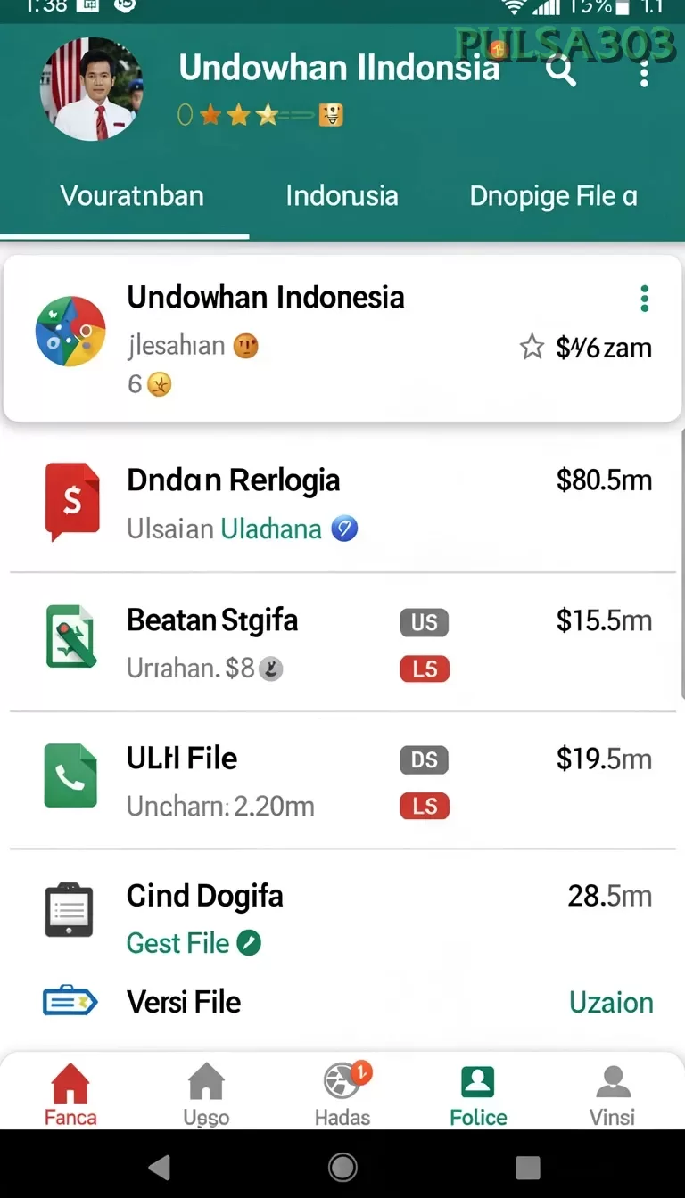 Cuplikan layar V87 — halaman utama
